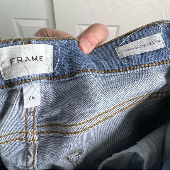 Frame Le Skinny de Jeanne Crop Jean raw hem ripped distressed jeans - Picture 10 of 12